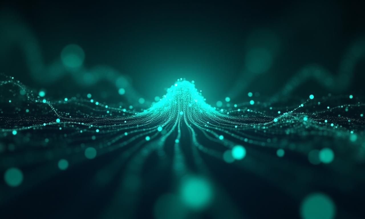 Abstract glowing data visualization nodes and connections