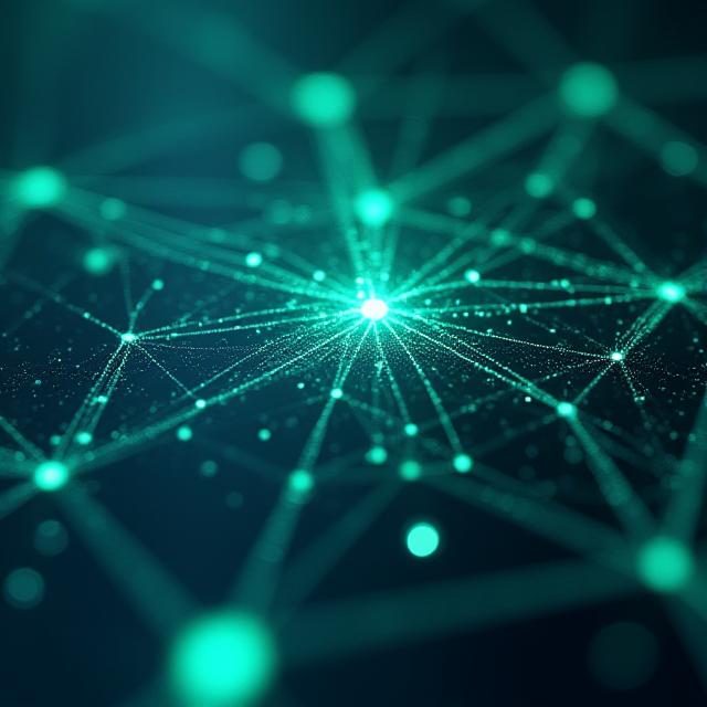 Abstract neural network visualization representing bespoke AI development