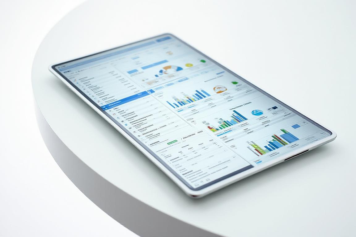 Dashboard showing automated business workflows and data flows